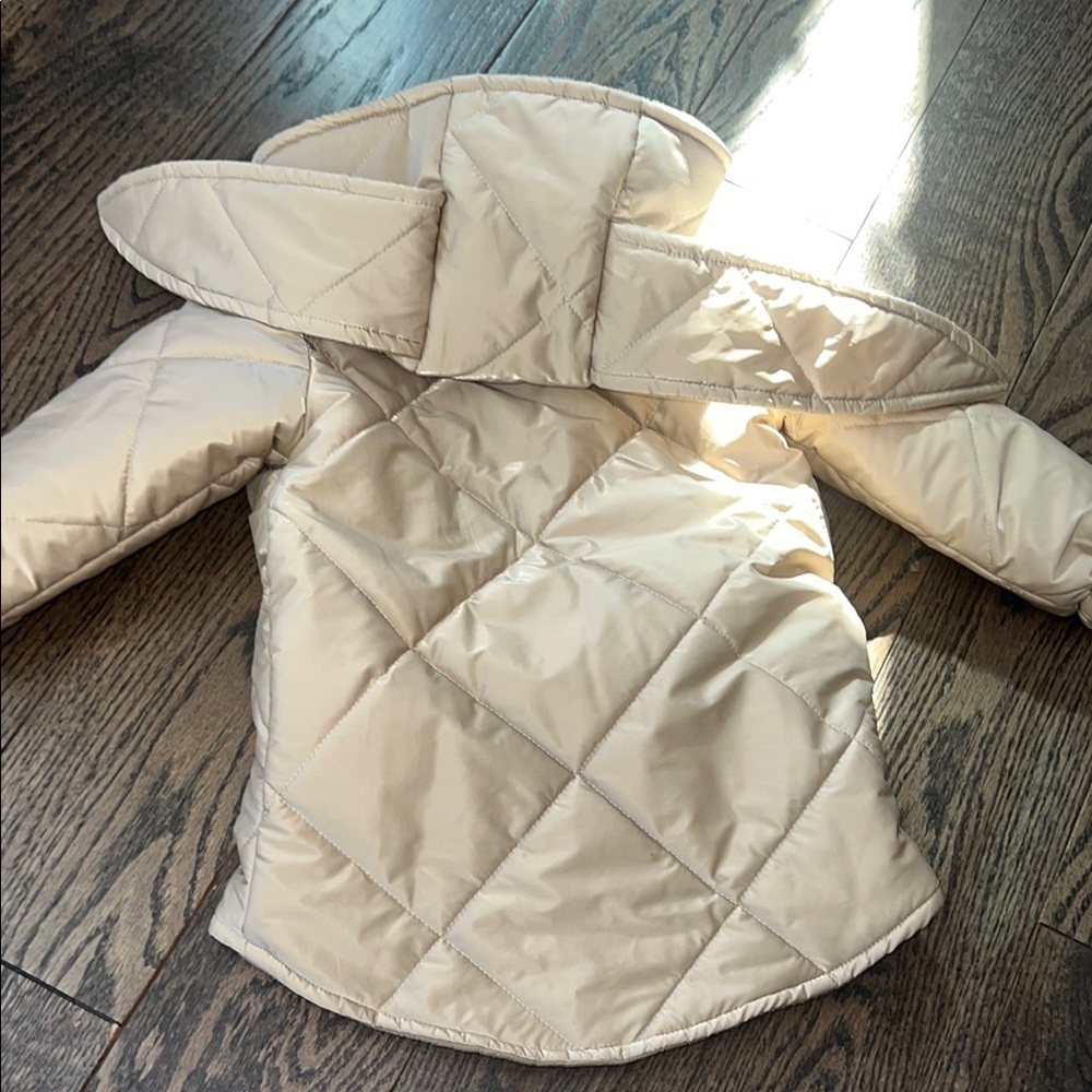 Tan Quilted Hooded Jacket with Ears 12-18 months baby ! European EUC - Picture 4 of 6